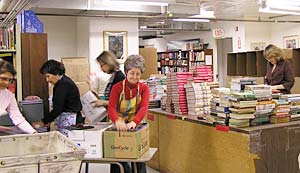 Volunteers working at the Book Project